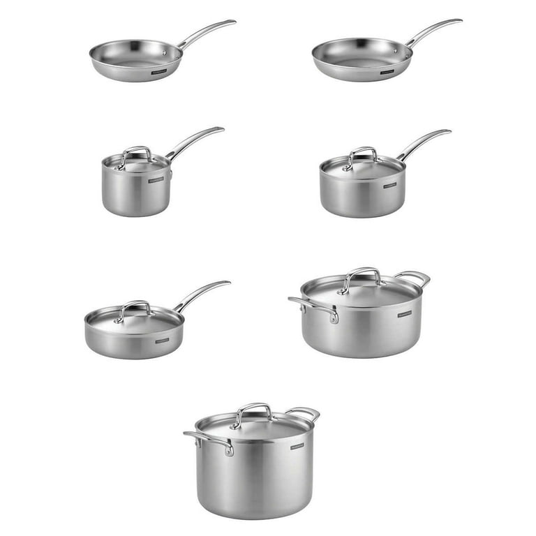 12pc Tramontina Tri-Ply Clad Stainless Steel Cookware Set - Sierra