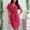 Hot Pink, variant on Amzcrzy Dresses for Women Sundresses for Women Womens Dresses Women's Fashionable Summer-neck Double Breasted Ins Style Lace Up Dress Summer Dress