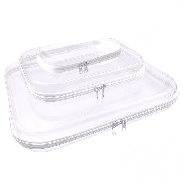 Estuche Transparente Duro de Plástico con Cierre - Caja de Almacenamiento Transparente