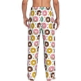 thumbnail image 3 of Uemuo Colorful Donuts Pattern Men's Wide Leg Palazzo Lounge Pants with Pockets Light Weight Loose Comfy Casual Pajama Pants-Medium, 3 of 9