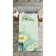 thumbnail image 3 of Ambesonne Floral Quilted Bedspread Set 2 Pcs, Daisy Flower Field Art, Twin Size, Pale Blue White, 3 of 3