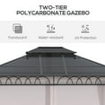 thumbnail image 4 of Outsunny Pavillon à Toit Rigide à Double Toit 10 Pieds x 12 Pieds avec Moustiquaires et Rideaux, Kaki, 4 of 10