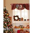thumbnail image 4 of Merry Christmas Tie Up Valances Curtain, Santa Claus Gift Stars Red Plaid Adjustable Rod Pocket Short Window Treatment Tie Up Curtains Valances for Kitchen Living Room Bathroom 42x18 Inches, 4 of 9