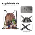 thumbnail image 4 of Bingfone Bottle Glass Red Wine Drawstrings Backpacks Bags for Men Women Gym Drawstrings Bag-Small, 4 of 6