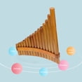 thumbnail image 3 of FONDOTIN 1 Set Bamboo Pan Flute Musical Instrument Wood Color for Beginners Music Practice, 3 of 6