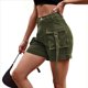 thumbnail image 3 of Shorts Vaqueros Cargo para Mujer - Shorts Casuales de Verano Vintage con Botones y Cremallera Verde XL, 3 of 8