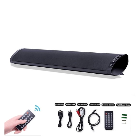 TV Sound Bar Speaker With Wired Digital Optical Audio R-C-A A-U-X USB TF Card Input With Remote Bass Stereo Surround Voice ,High Sound