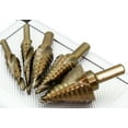 thumbnail image 3 of Stark USA 5 Pc Cobalt Step Drill Bit Set, 1/8"–1-3/8" Unibit Metal Drill Bits, Titanium Coated HSS M35 with Case, 3 of 4