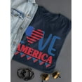 thumbnail image 3 of Love America W Banners T-Shirt Women -Image by Shutterstock, Female Medium, 3 of 4