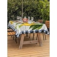 thumbnail image 3 of Outdoor Tablecloth with Umbrella Hole for Patio/Picnic/Party/Camping, Yellow Lemon Waterproof Table Cloth Rectangle Table Cover Washable, Wooden Summer Botanical Black White Checkered (54"x 80"), 3 of 8