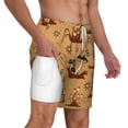 thumbnail image 3 of Balery Brown Mushrooms Mens Swim Trunks Swim Shorts for Men Quick Dry Inseam Beach Shorts with Compression Liner Pocket-Small, 3 of 9