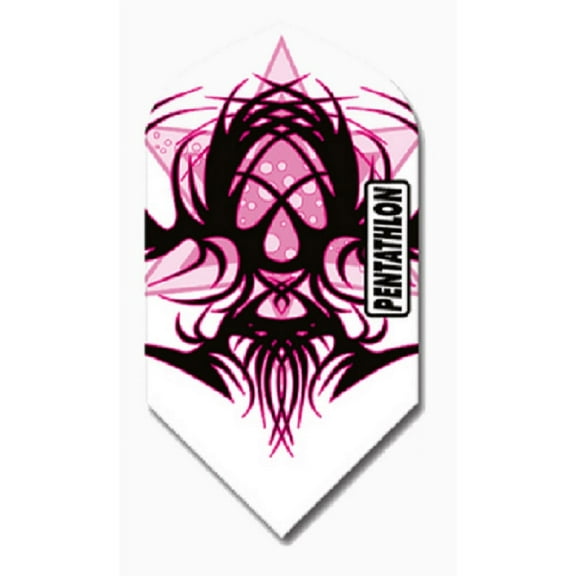 4 Sets (12 Flights) Pentathlon PINK TRIBAL Slim Ex-Tough Dart Flights - 100 Micron
