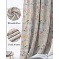 thumbnail image 3 of Pink Floral Kitchen Curtains Spring Pastoral Retro Botanical Plants Cafe Short Curtains for Bathroom Blackout Window Curtain Grommet Small Window Treatment Drapes for Bedroom Living Room 42"x45"x2, 3 of 9