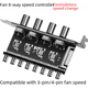 thumbnail image 1 of Controlador de reducción de velocidad de 3/4 pines para concentrador de regulador de ventilador de chasis de computadora, fuente de alimentación SATA de ocho puertos y seis vías PCIe, 1 of 5