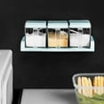 thumbnail image 4 of HengDidi Wall Mounted Transparent Square Spice Jar Set of 3 Flip Top Lid with Spoon Kitchen Seasoning Storage Containers Organization for Counter Space, 4 of 6