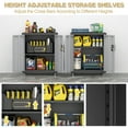 thumbnail image 6 of Marcree Metal Tool Cabinet on Wheels, Lockable Garage Storage Cabinet with 2 Doors and Adjustable Shelf, Steel Mobile Storage Cabinets, Utility Cabinet for Garage, Home Office, Gray & Black, 6 of 7