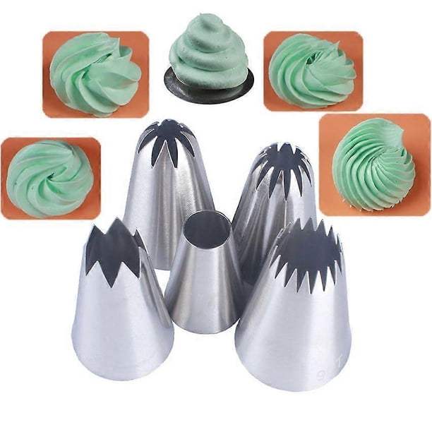 5 Pcs/set Large Piping Set,stainless Steel Decoration Set Nozzles Tip,pastry Cake