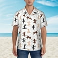 thumbnail image 2 of Vsdgher Yoga Labrador Retriever Print Men's Hawaiian Shirts Button Down Tropical Holiday Beach Shirts Vacation Clothes,3X-Large, 2 of 7