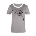 thumbnail image 2 of adviicd Floral Blouses For Women Womens Summer Tops V Neck Floral T Shirts Short Sleeve Shirt Casual Side Split Tunic Top Grey M, 2 of 3