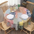 thumbnail image 3 of Pioneer Flower Floral Print Pattern Round Tablecloth 60"x60",Wrinkle Wipeable Table Cloth for Kitchen Dining Room Picnic Patio Party, 3 of 6