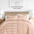 thumbnail image 3 of Noble Linens 2-Piece Rose Soft Stripe Reversible Print Comforter Set, Twin/TwinXL, 3 of 13