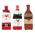 thumbnail image 5 of Funda de punto de Papá Noel para botella de vino, alce, muñeco de nieve, vino tinto, champán, paño para botella, decoración de Feliz Navidad, Feliz Año Nuevo, 2024, 5 of 5