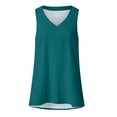 thumbnail image 3 of StSilkitty Plus Size Tank Tops for Womens Solid Color Loose V Neck Blouses Summer Beach Lightweight Soft Shirts, 3 of 7