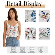 Cuteduck Women Tank Tops Summer Loose Fit Sleeveless Floral Print U Neck Casual Camisole M-XL