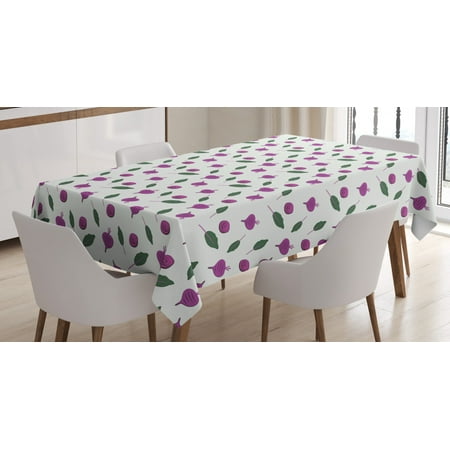 

Vegetables Tablecloth Artistic Abstract Design Pattern of Beetroots and Leaves Print Rectangular Table Cover for Dining Room Kitchen 60 X 90 Off White Fuchsia Jade Green by Ambesonne
