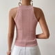 thumbnail image 4 of Top halter de verano para mujer,Camiseta sin mangas con cuello alto y sin mangas, Top halter con cuello alto, estética elegante, 4 of 6