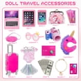 thumbnail image 5 of LINXUXIE 18 Inch Doll Suitcase Travel Luggage Play Accessories,Doll Clothes,Unicorn Pillow, Mobile Phone Travel Set Toys for Kids Ages 3-12 Girls Gifts, 5 of 8