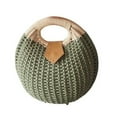 thumbnail image 2 of Rattan Handbag Fashionable Straw Shell Shape Storage Handbag for Female Woman Lady (Green), 2 of 6