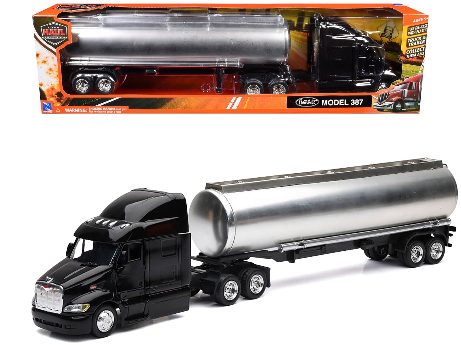 Kenworth T680 Truck White with Oil Tanker Trailer Chrome 