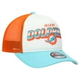 thumbnail image 3 of Youth New Era  White/Aqua Miami Dolphins Streak 9FORTY A-Frame Adjustable Hat, 3 of 4