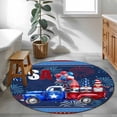 thumbnail image 3 of Round Area Rugs Collection 4 Ft, Red Blue 4th of July Non-Slip Residential Carpet, Independence Day Stars Gnomes Indoor Crawling Mats Runner Rugs for Living Room/Dining Room/Bedroom, 3 of 8
