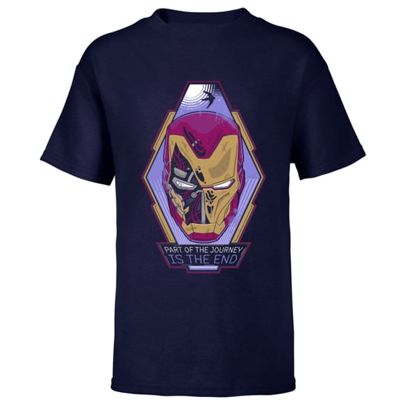 Marvel Avengers: Endgame Iron Man Tony Stark Journey - Short Sleeve T-Shirt for Kids - Customized-Navy