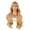 Gold, variant on Sandy Blonde Long Curly Wig with Full Bangs - Wavy Headband Hairpiece for Women