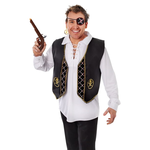 Pirate Waistcoat Black Distressed Costume Accessory