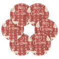 thumbnail image 3 of BZSMCE 6Pcs Drink Coasters With Holder 3.94Inch Christmas Light Red Plaid Pattern with Reindeer Creative Coil Coaster Coasters Colors Absorbent Coasters for Drinks Coasters Set Thicken for Home Table, 3 of 7