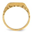 thumbnail image 2 of Solid 14k Yellow Gold 10.0x11.5mm Diamond Closed Back Engravable Monogram Signet Ring Band Size 6.5 (.01 cttw.), 2 of 6
