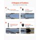 thumbnail image 5 of Limpiador de desagües VEVOR de 30 m x 1,27 cm, con barrena de alimentación automática y ruedas, portátil, con 4 cortadores e interruptor de pie neumático para tuberías de 5 a 15 cm., 5 of 9