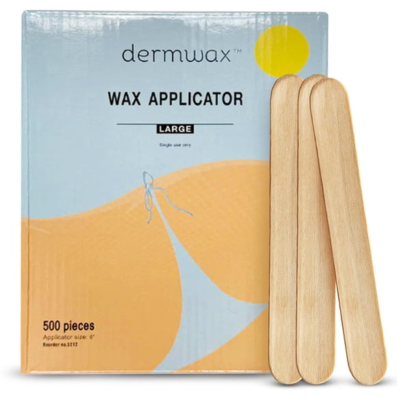 Aplicador de cera Dermwax, grande, madera de abedul, caja de 500