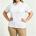 thumbnail image 4 of YHAJDS Polo Shirts for Women Short Sleeve Solid Color Drop Shoulder Collared Plus Size, 4 of 5