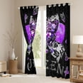 thumbnail image 3 of jejeloiu Queen Curtains Pack of 2 (42x84 Each),3D Diamond Butterflies Curtains Blackout,Leopard Print Bowtie Bedroom Curtains For Girls,Ultra Soft Home Decor, 3 of 6