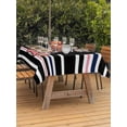 thumbnail image 4 of 54x80 Inch Outdoor Tablecloth with Umbrella Hole Zipper Rectangle Black Stripes Rectangular Tablecloths Outside Waterproof Cartoon Funny Pink Cute Bow Girl Striped Patio Table Cover for Picnic Party, 4 of 8