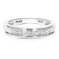 thumbnail image 3 of Vir Jewels 1/2 CTTW 7 Stones Princess Diamond Wedding Band 14K White Gold Channel Set Size 8 Female, 3 of 9