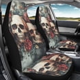 thumbnail image 4 of Uorisanigo Fashion Skull Car Seat Covers Set of 2 Waterproof Front Seat Covers Stretch Polyester Fabric Cover Breathable Front Seat Cover Universal Fit for Auto Truck Van SUV, 4 of 7