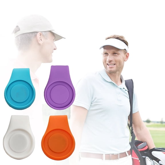 Cheers.US 4Pcs Golf Ball Hat Marker Clip Ball Marker Holder Attach to Your Pocket Edge, Belt, Clothes Flavorless Magnetic Silicone Premium Magnet Golf Ball Marker for Position Calibrating