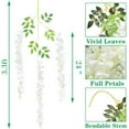 thumbnail image 2 of 24 Pack Artificial Fake Wisteria Vine Ratta (3.75 Feet) Hanging Garland Silk Flowers String Home Party Wedding Decor(Purple), 2 of 5