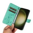 thumbnail image 2 of Allytech Wallet Case for Samsung Galaxy S23 Plus, PU Leather Butterfly Embossed Slim Flip Cover for Girls Women Shockproof Cards Holder Hand Wrist Phone Case for Galaxy S23 Plus - Green, 2 of 8